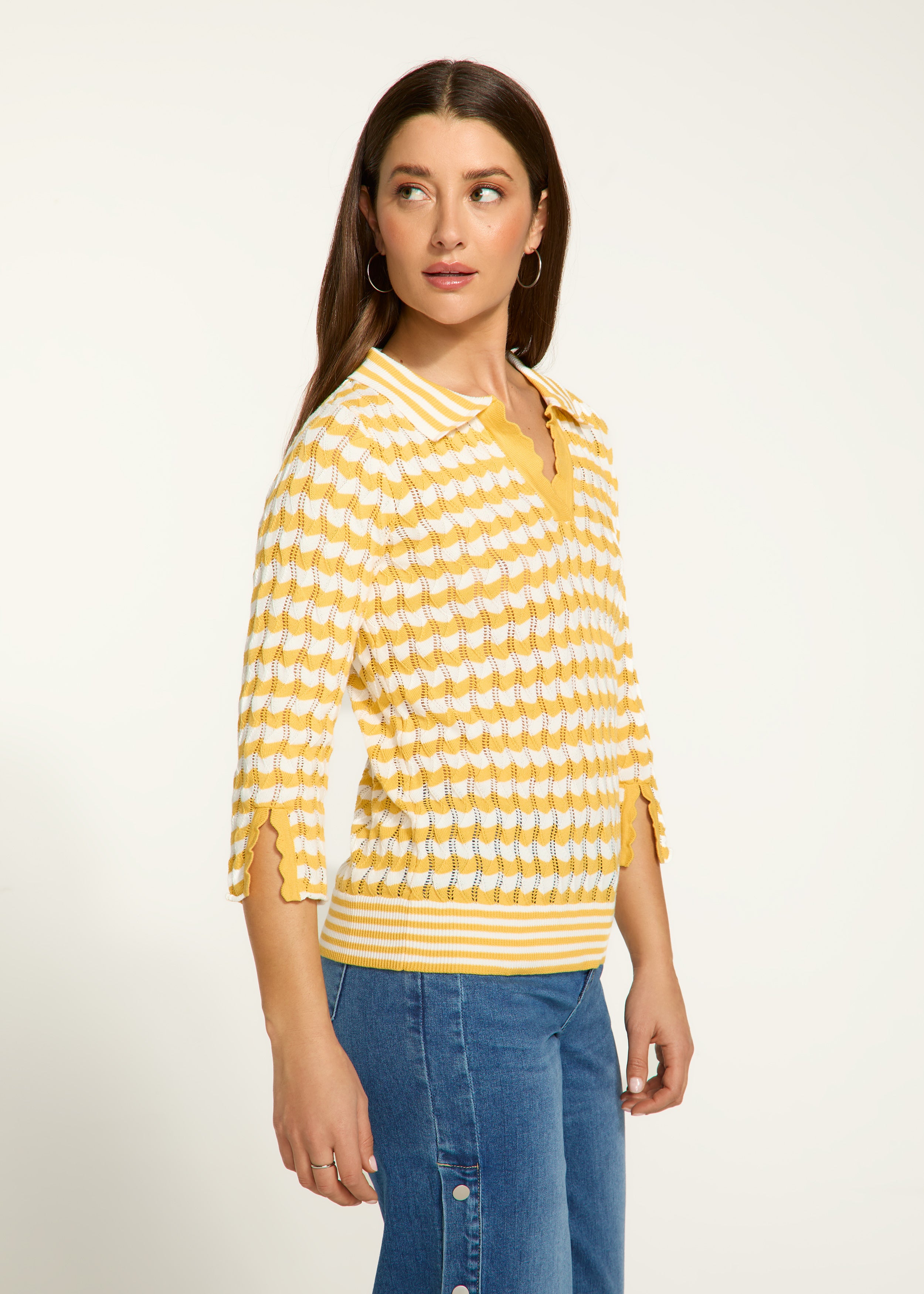Striped Polo Sweater by FDJ