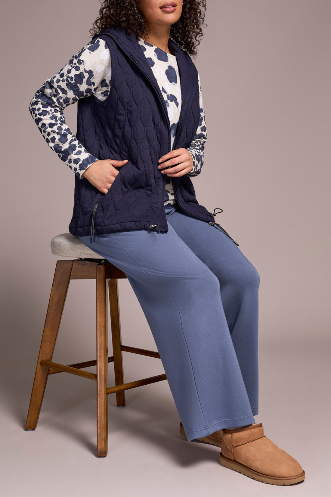 French Terry Quilted Vest by Tribal