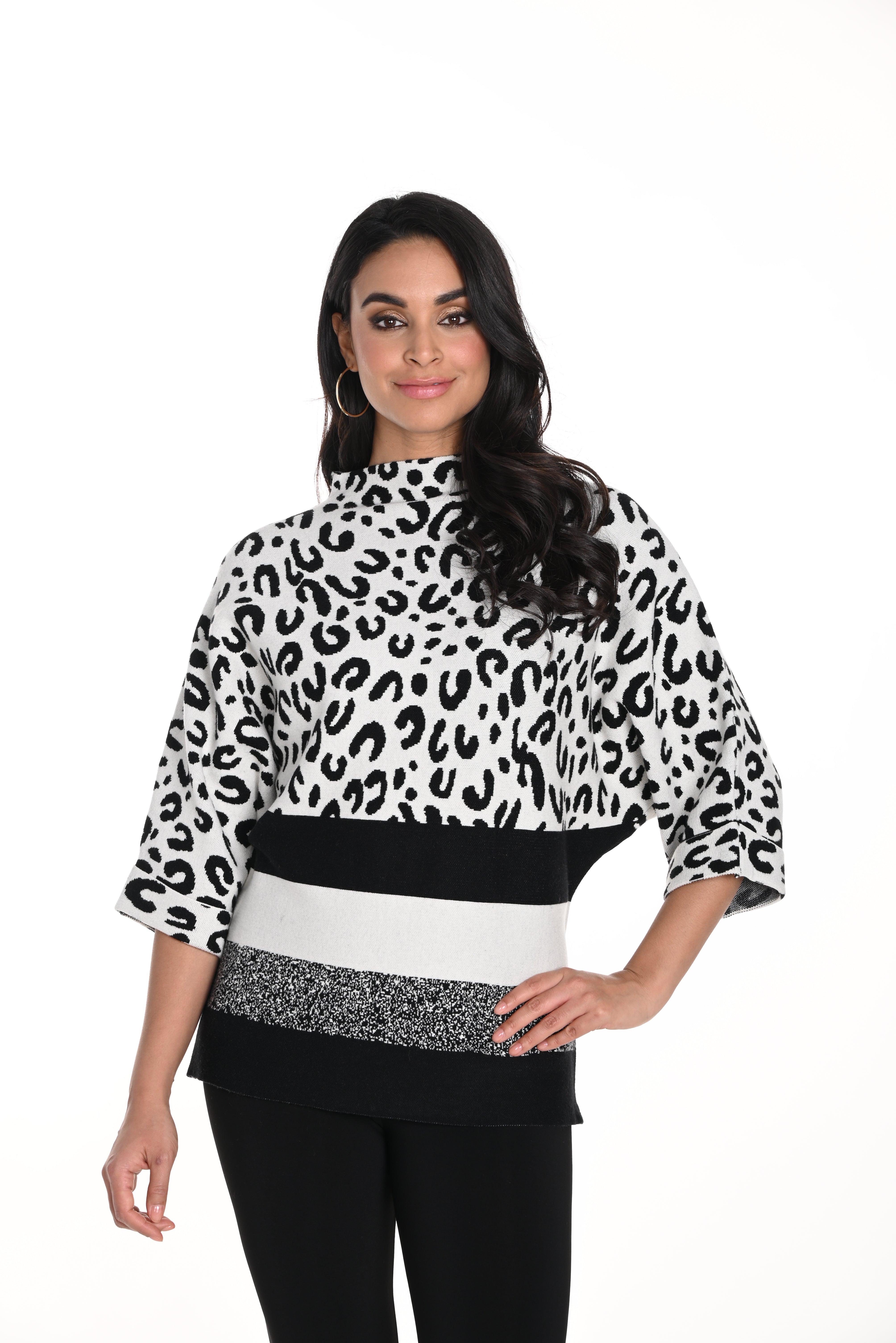 Animal Print Knit Sweater by Frank Lyman