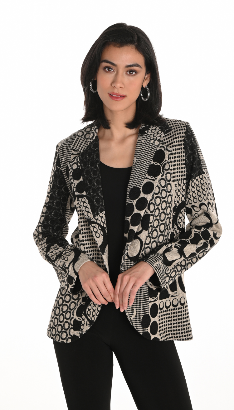Circular Patterned Knit Blazer by Frank Lyman