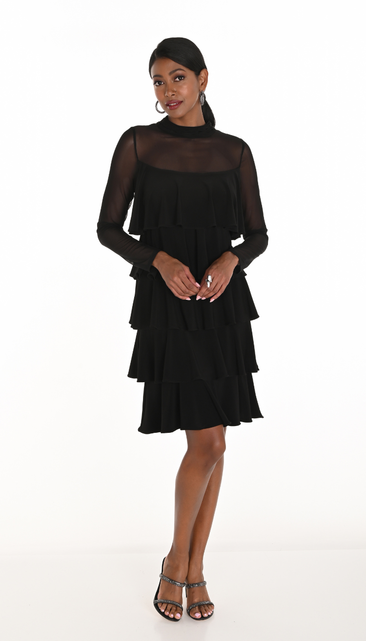 High-neck Tiered Special Occasion Dress by Frank Lyman