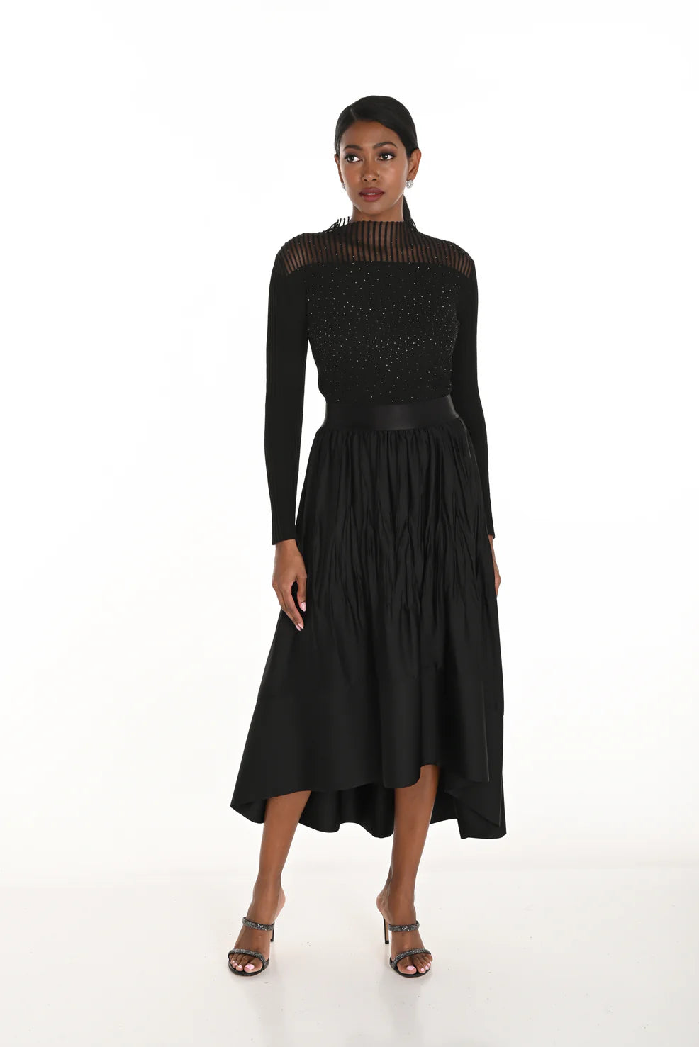 High-Low Crinkle Skirt by Frank Lyman