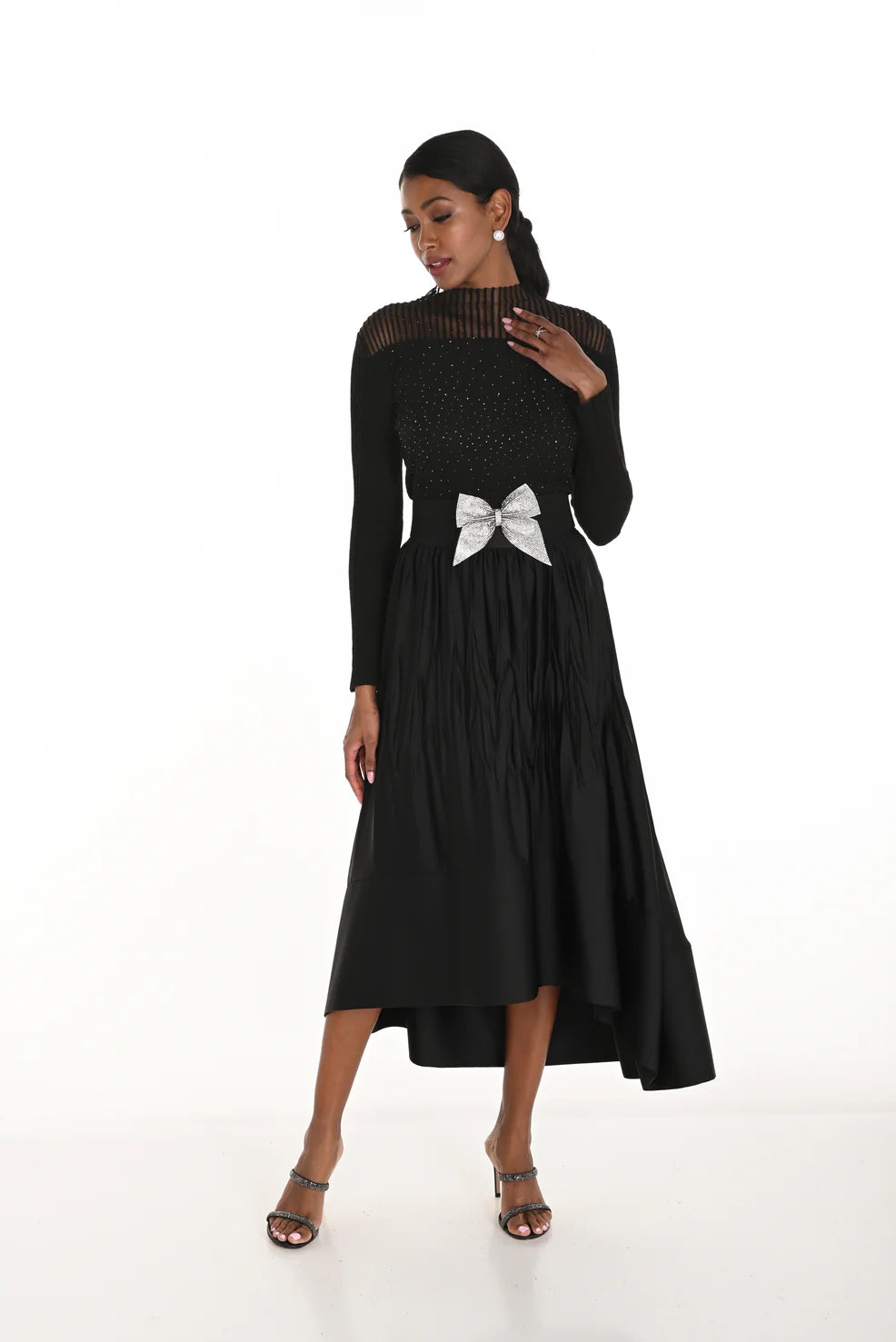 High-Low Crinkle Skirt by Frank Lyman