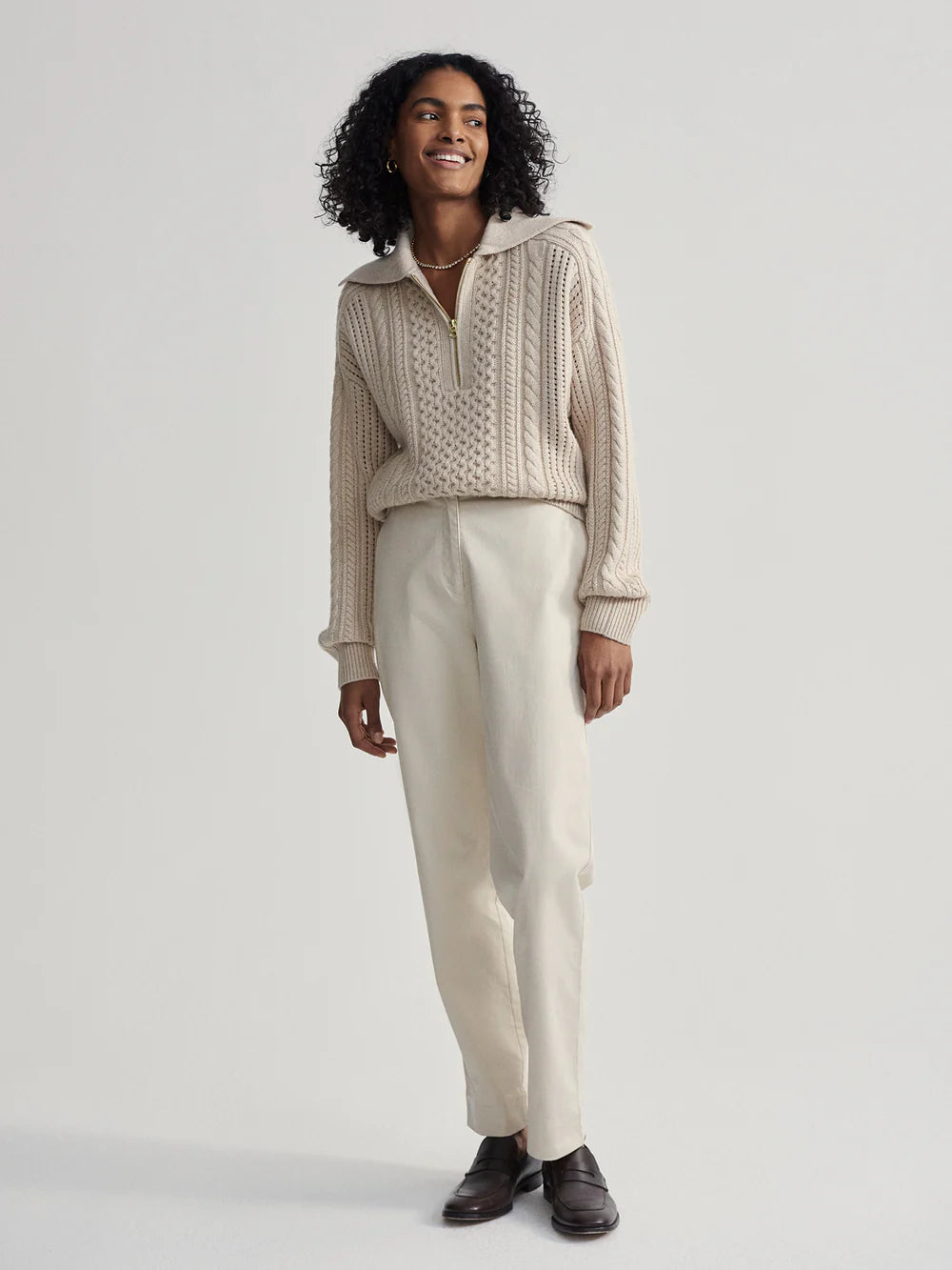 Camello Cable Half Zip Sweater by Varley