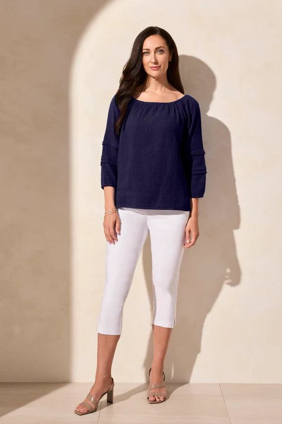 Cotton Gauze Convertible Off-Shoulder Top by Tribal