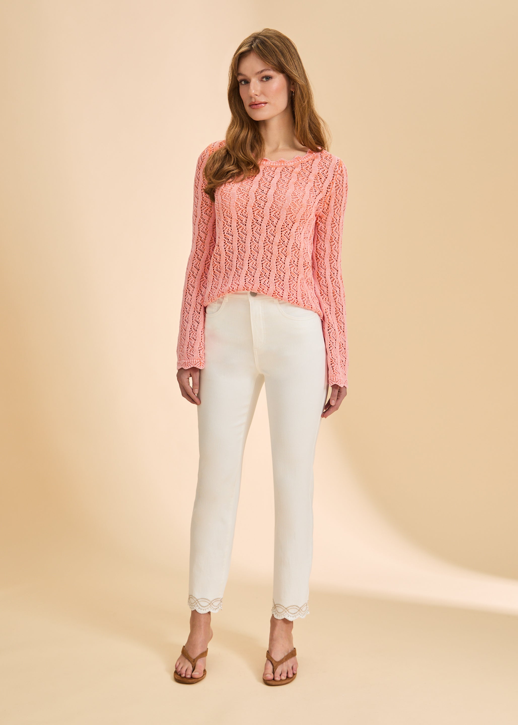 Suzanne Ankle Jean with Embellished Hem by FDJ