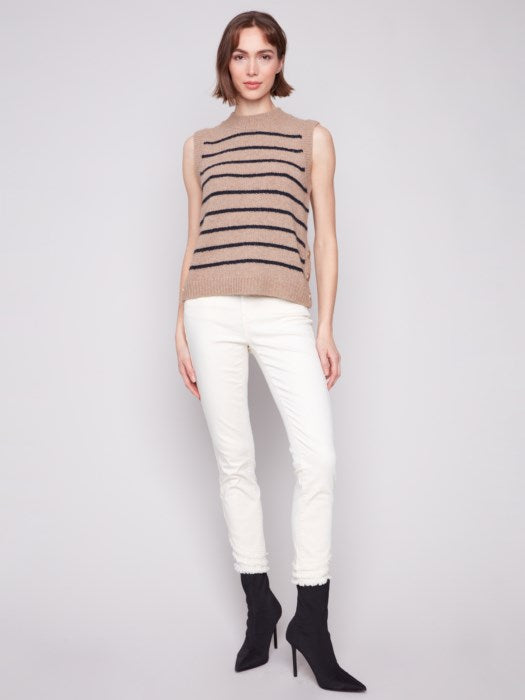 V-Neck Striped Sweater Vest by Charlie B
