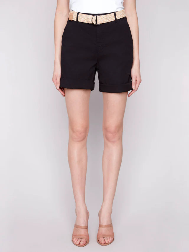 Cuffed Shorts with Belt by Charlie B