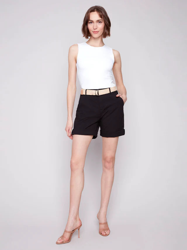 Cuffed Shorts with Belt by Charlie B
