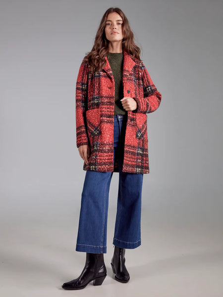 Plaid Bouclé Knit Coat by Charlie B