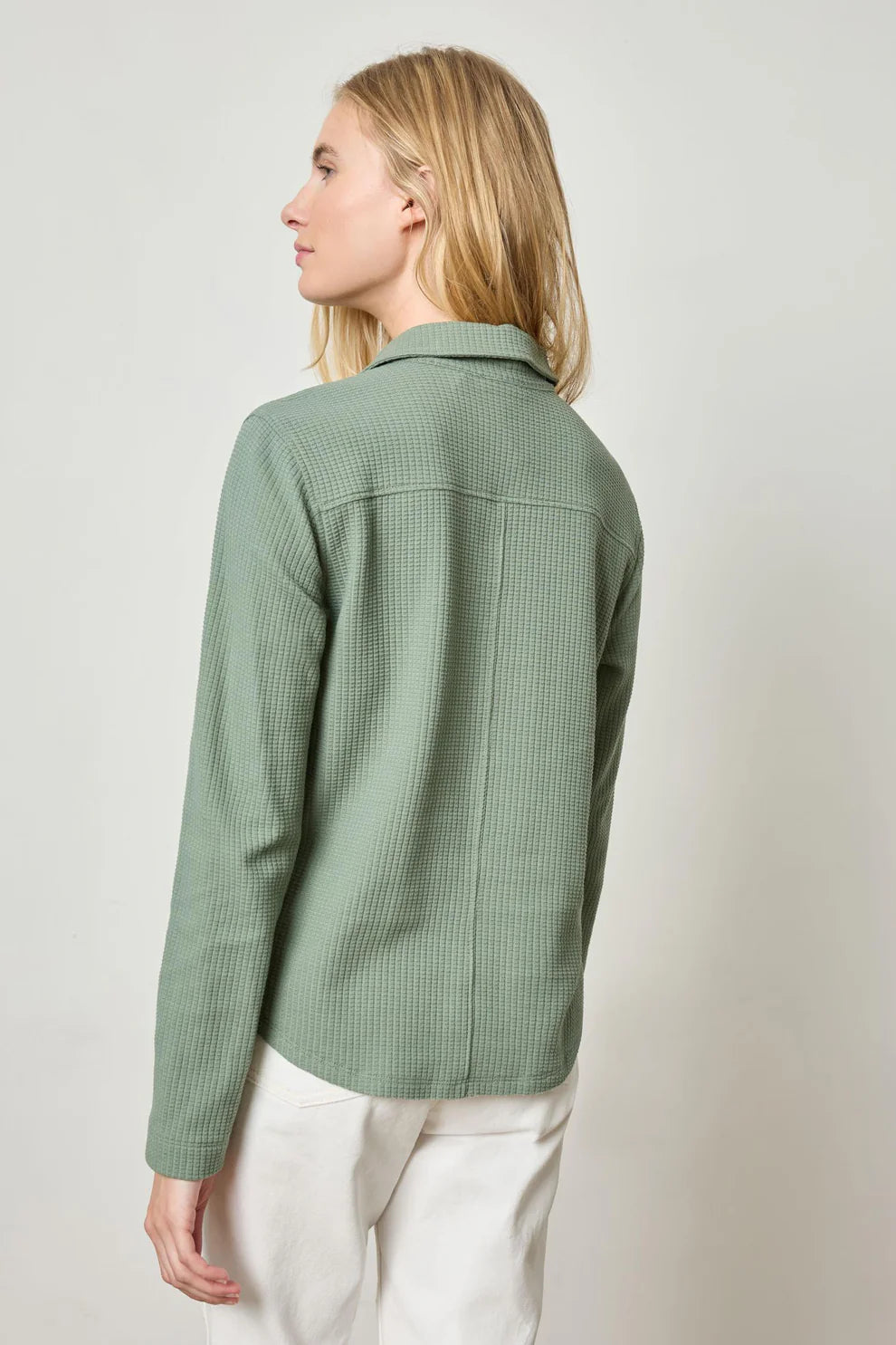 Waffle Collared Button Down by Lilla P