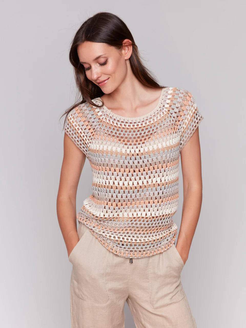 Crochet Cap Sleeve Top by Charlie B
