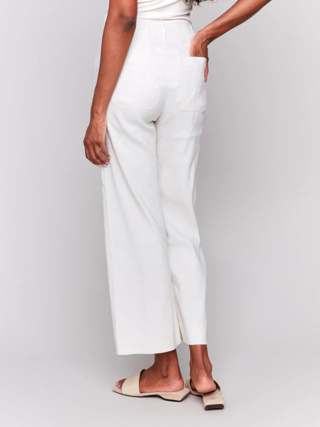 Cropped Linen Blend Pants by Charlie B