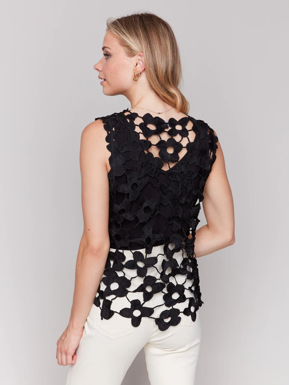 Floral Crochet Sleeveless Top by Charlie B