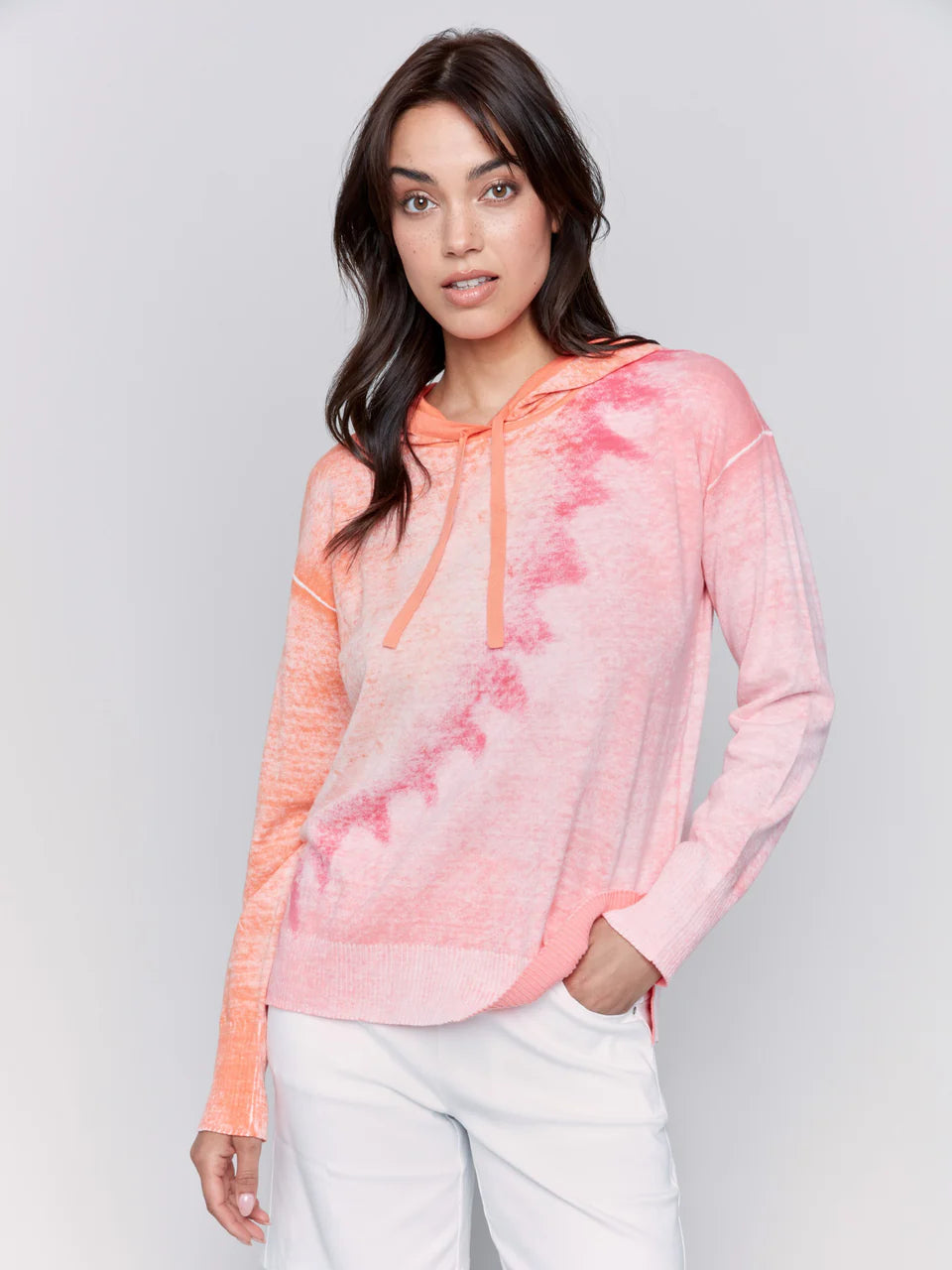 Reverse Print Cotton Hoodie by Charlie B