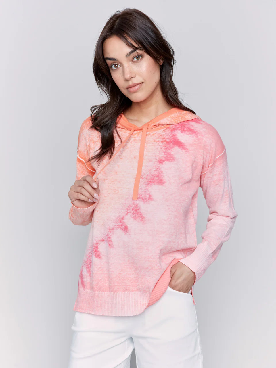 Reverse Print Cotton Hoodie by Charlie B