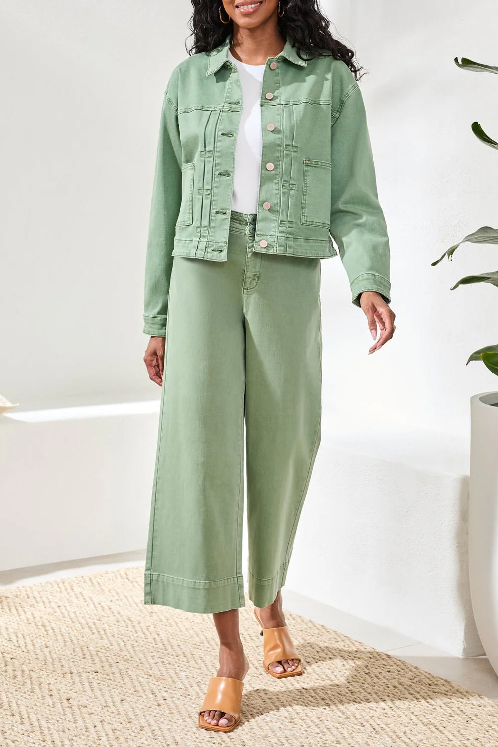 Comfort Stretch Button Front Jacket by Tribal