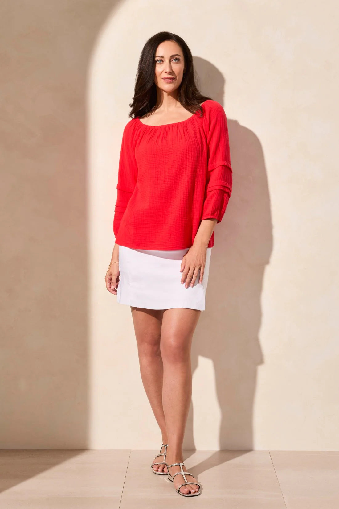 Cotton Gauze Convertible Off-Shoulder Top by Tribal