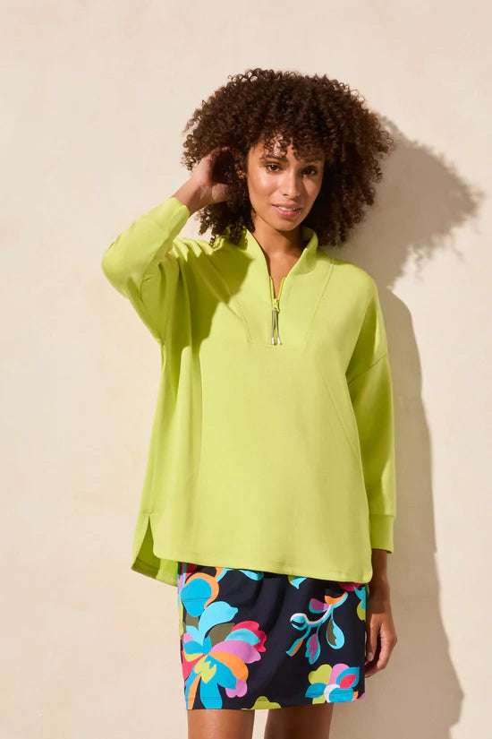 Techno Lux Quarter  Zip Dolman Top by Tribal