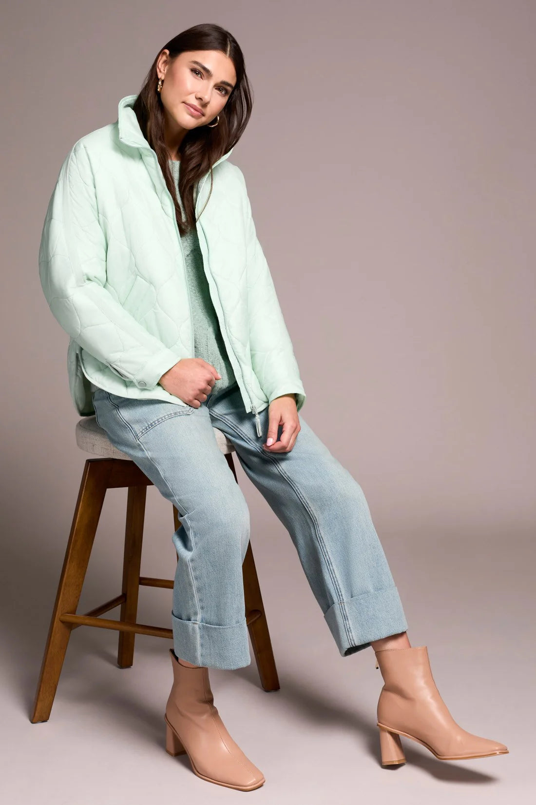 Light Weight Drop Shoulder Quilted Puffer by Tribal