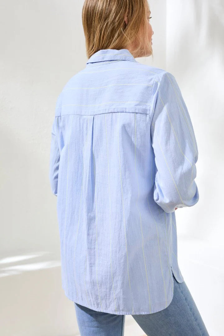 Chambray Striped Button Up Shirt by Tribal