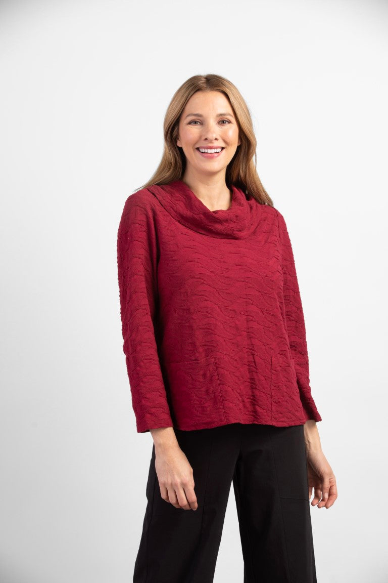 Cowl Neck Waterfall Knit Top by Habitat