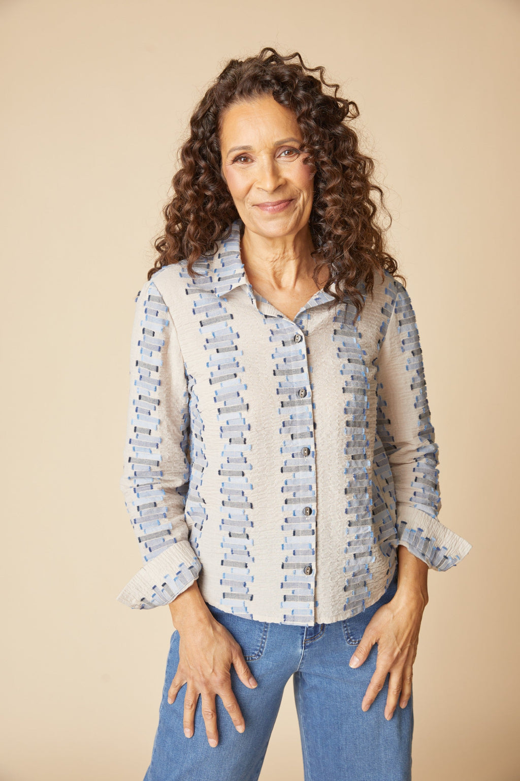 Habitat Embroidered Cotton Shaped Hem Shirt
