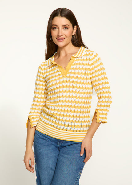 Striped Polo Sweater by FDJ
