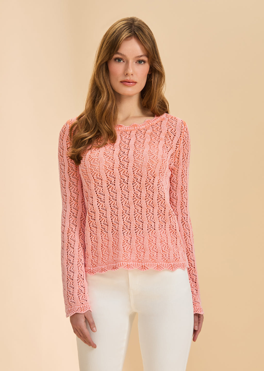 Garment Dyed Cable Sweater by FDJ