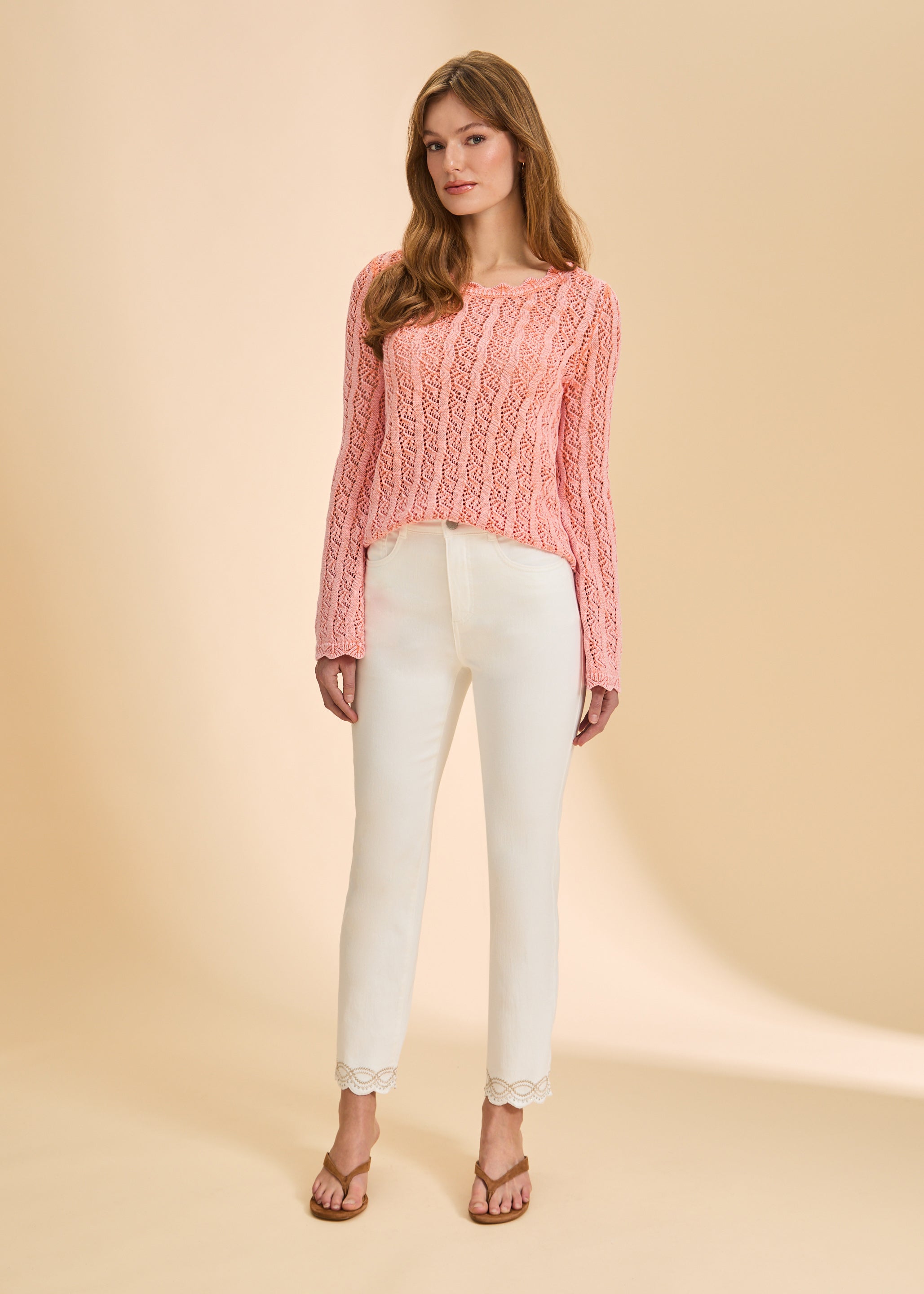 Garment Dyed Cable Sweater by FDJ