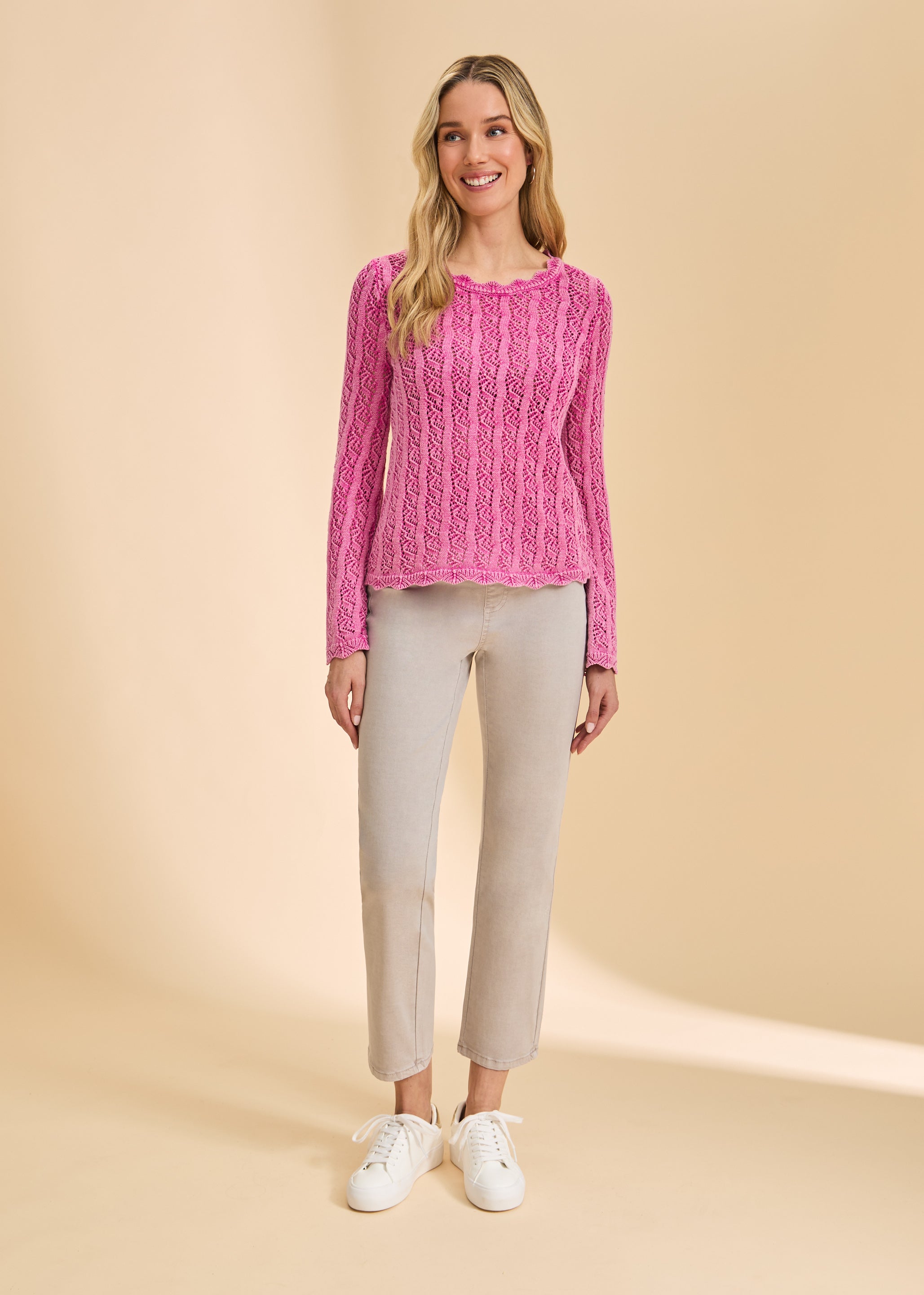 Garment Dyed Cable Sweater by FDJ