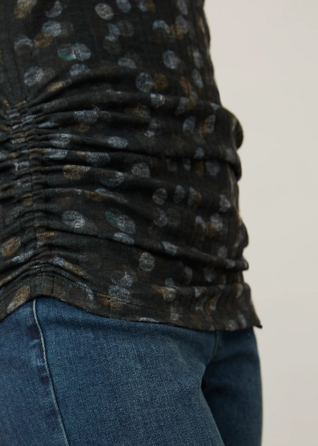 FDJ Printed Mock Neck Top -- Dapple Dots