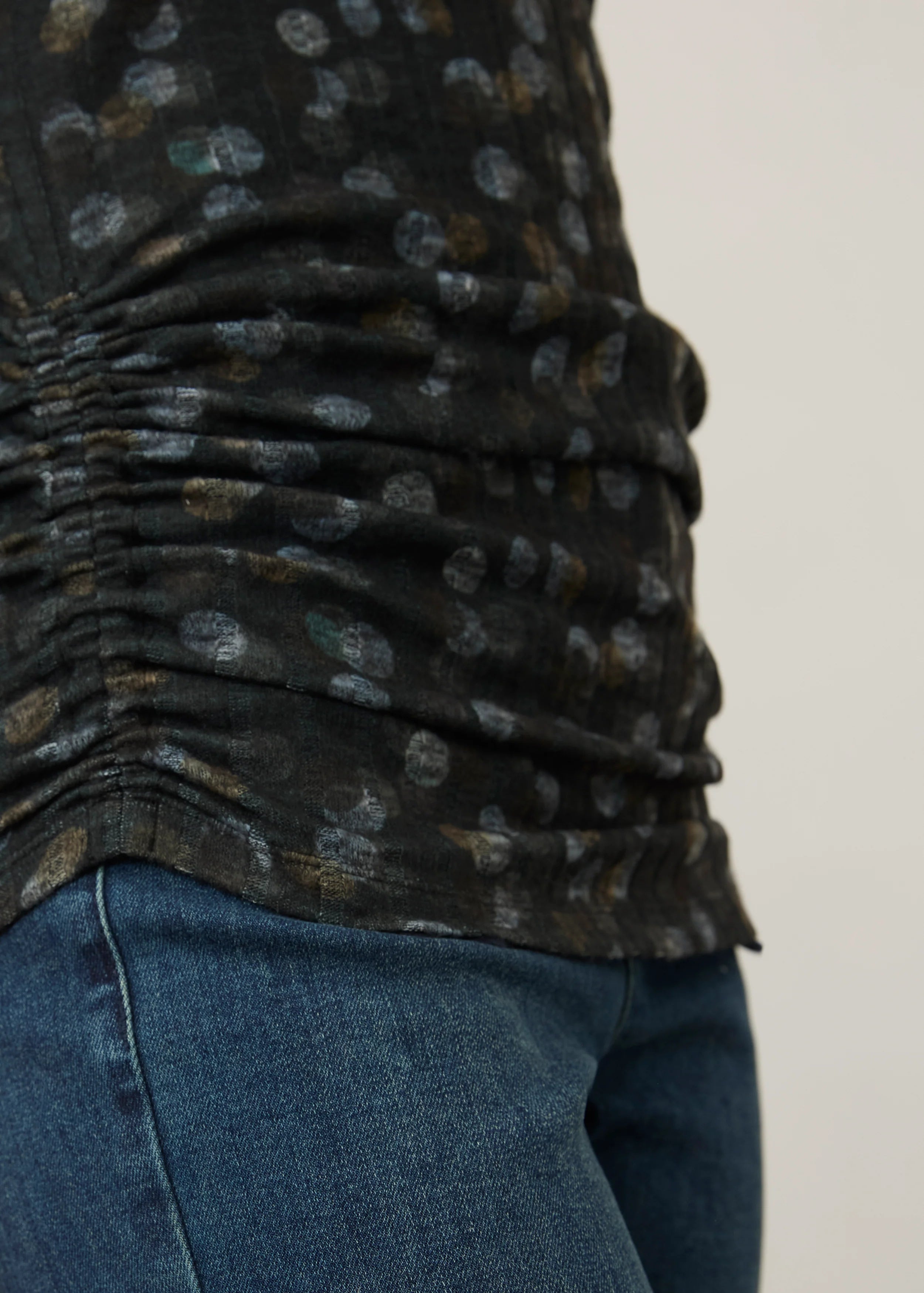 FDJ Printed Mock Neck Top -- Dapple Dots