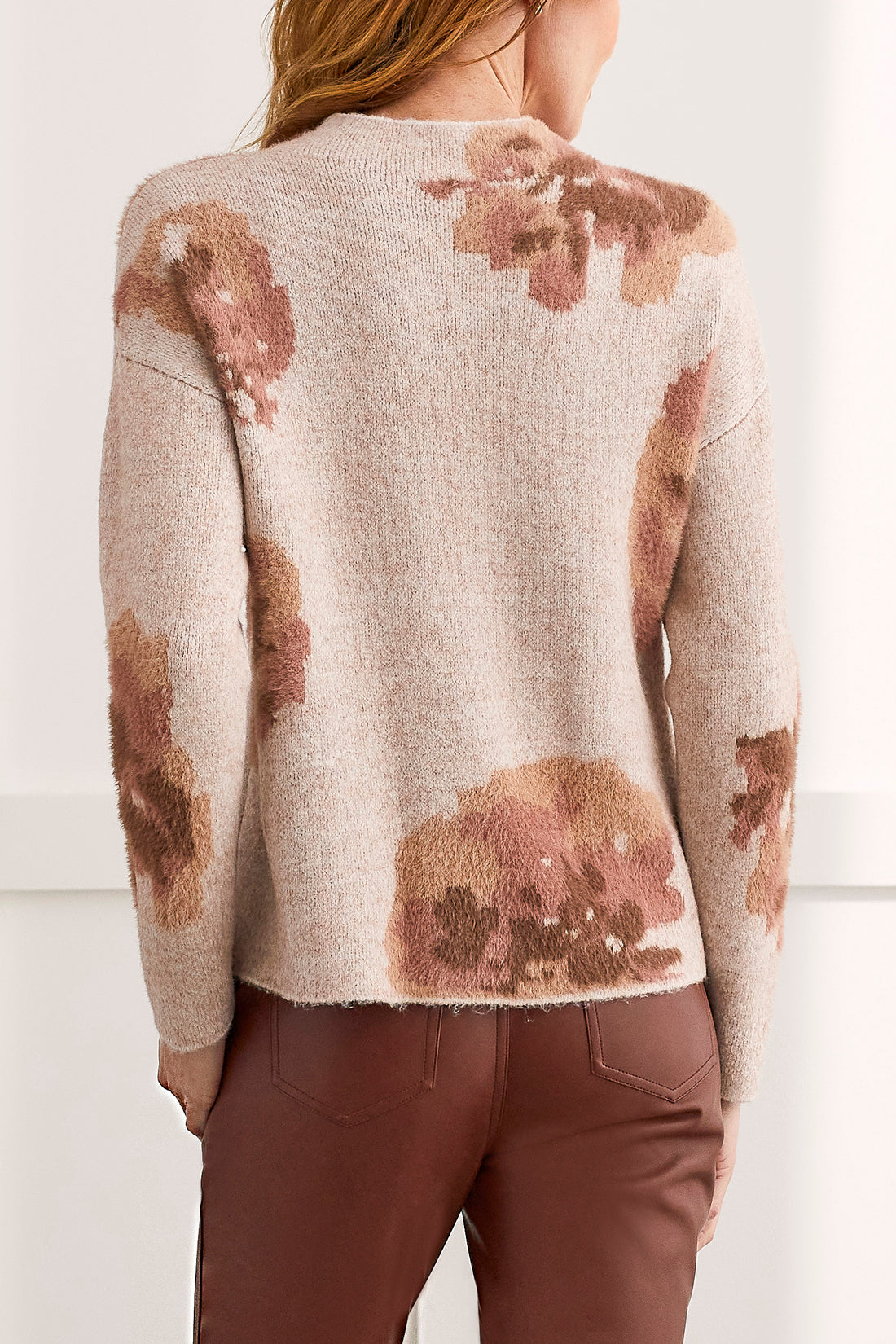 Intarsia Funnel Neck Sweater by Tribal