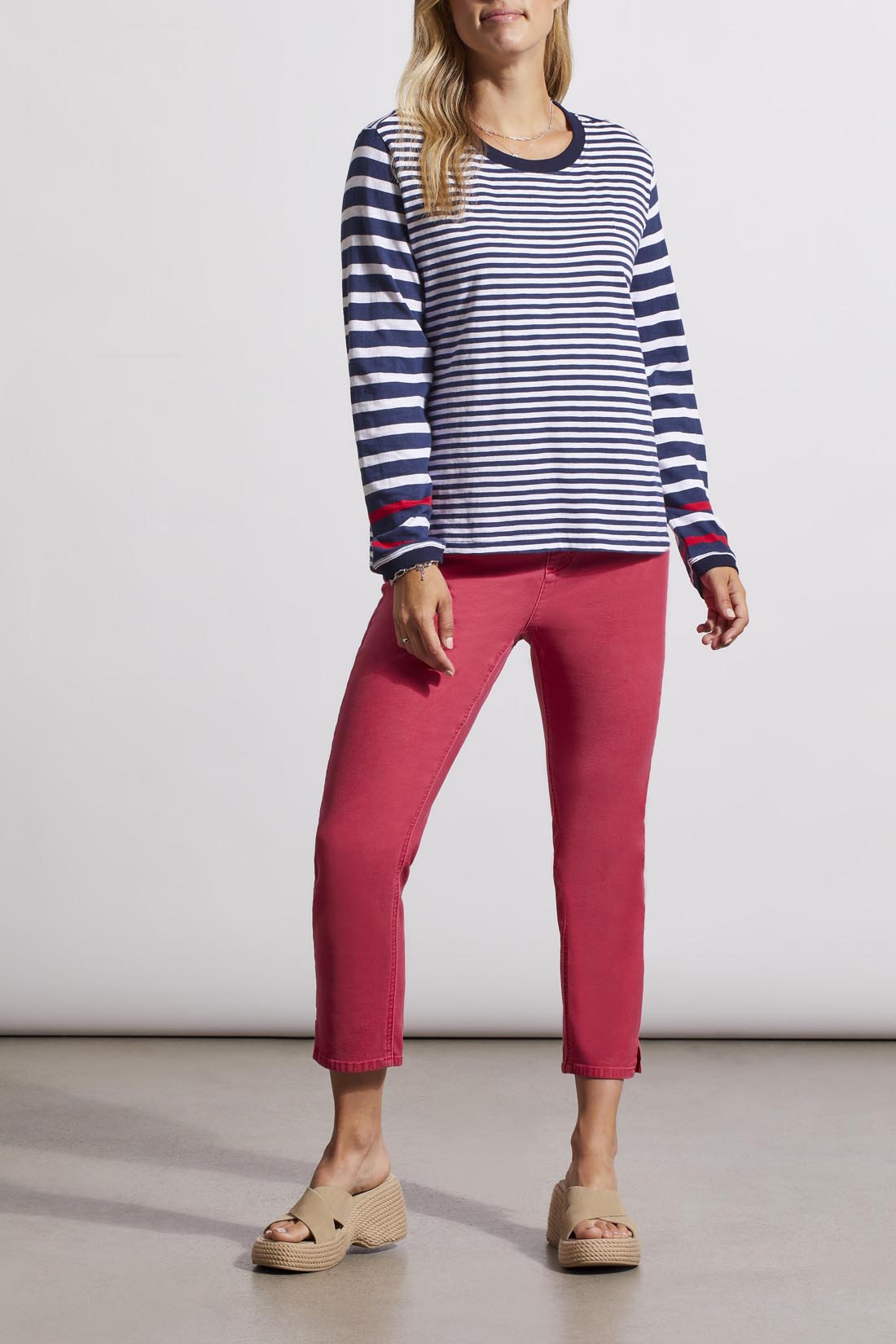 Crew Neck Nautical Striped Top by Tribal