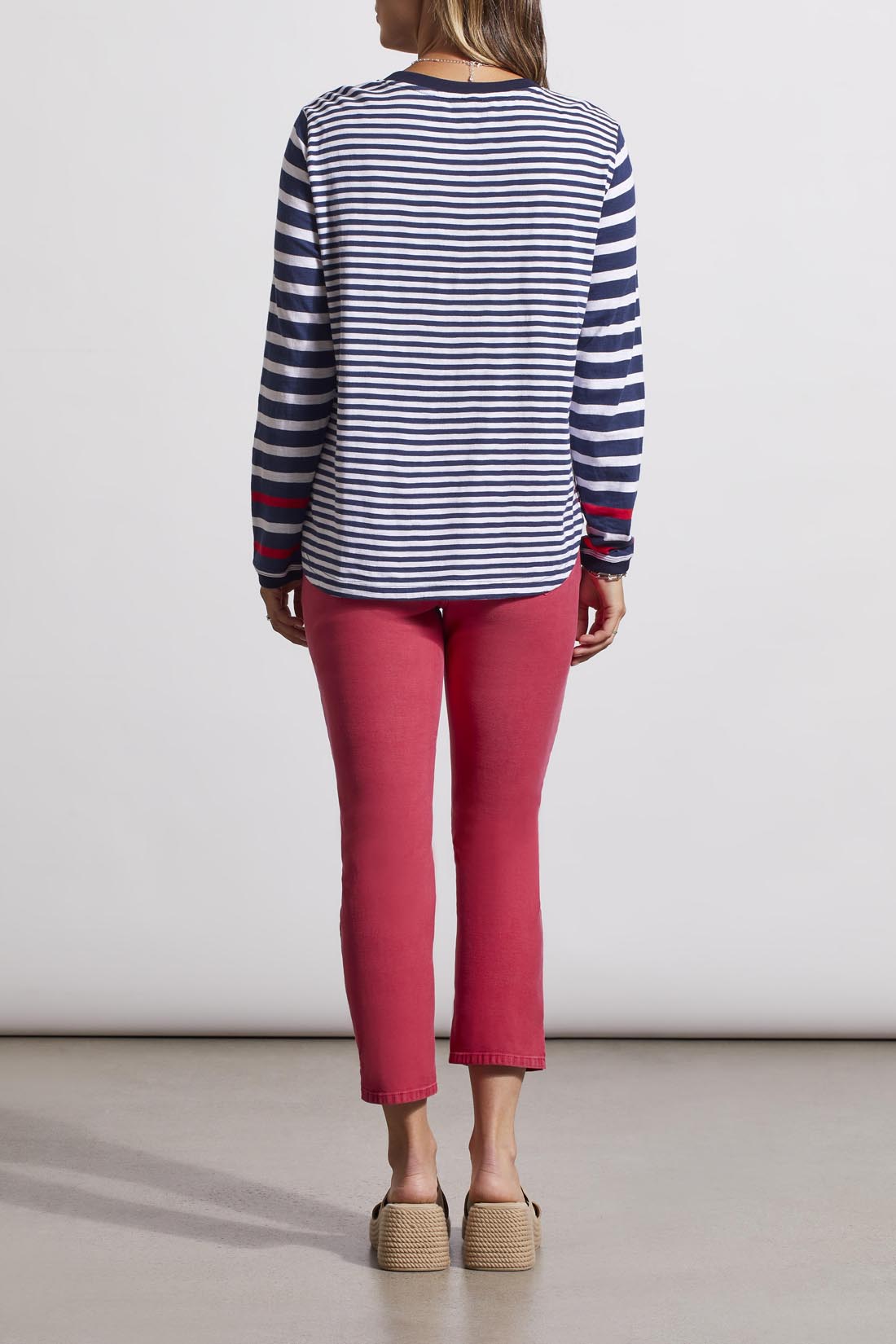 Crew Neck Nautical Striped Top by Tribal