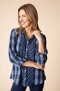 Habitat's Plaidemonium Boyfriend Tunic--Navy