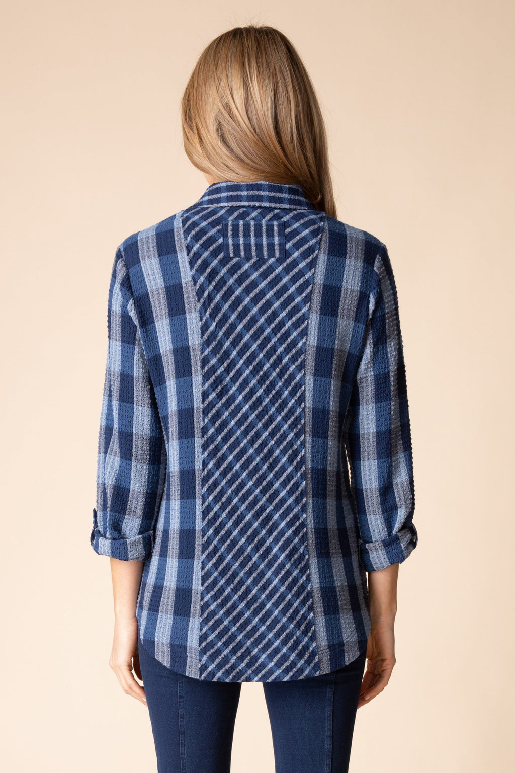 Habitat's Plaidemonium Boyfriend Tunic--Navy