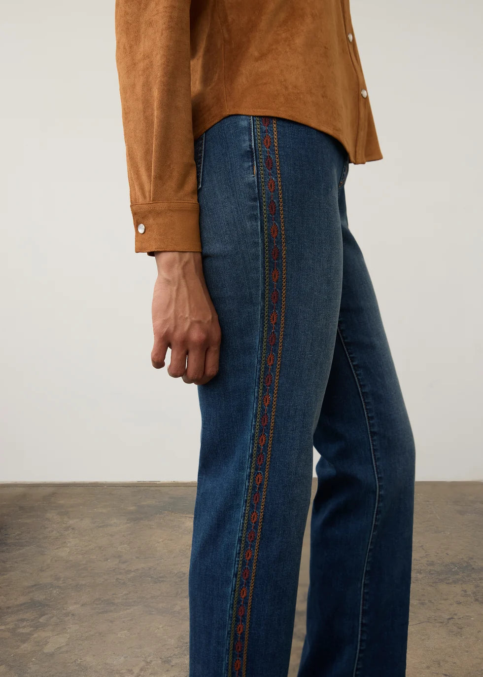 FDJ Pull On Straight Ankle Denim Jeans