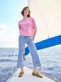 Wide Leg Jeans with Flower Embroidery by Charlie B