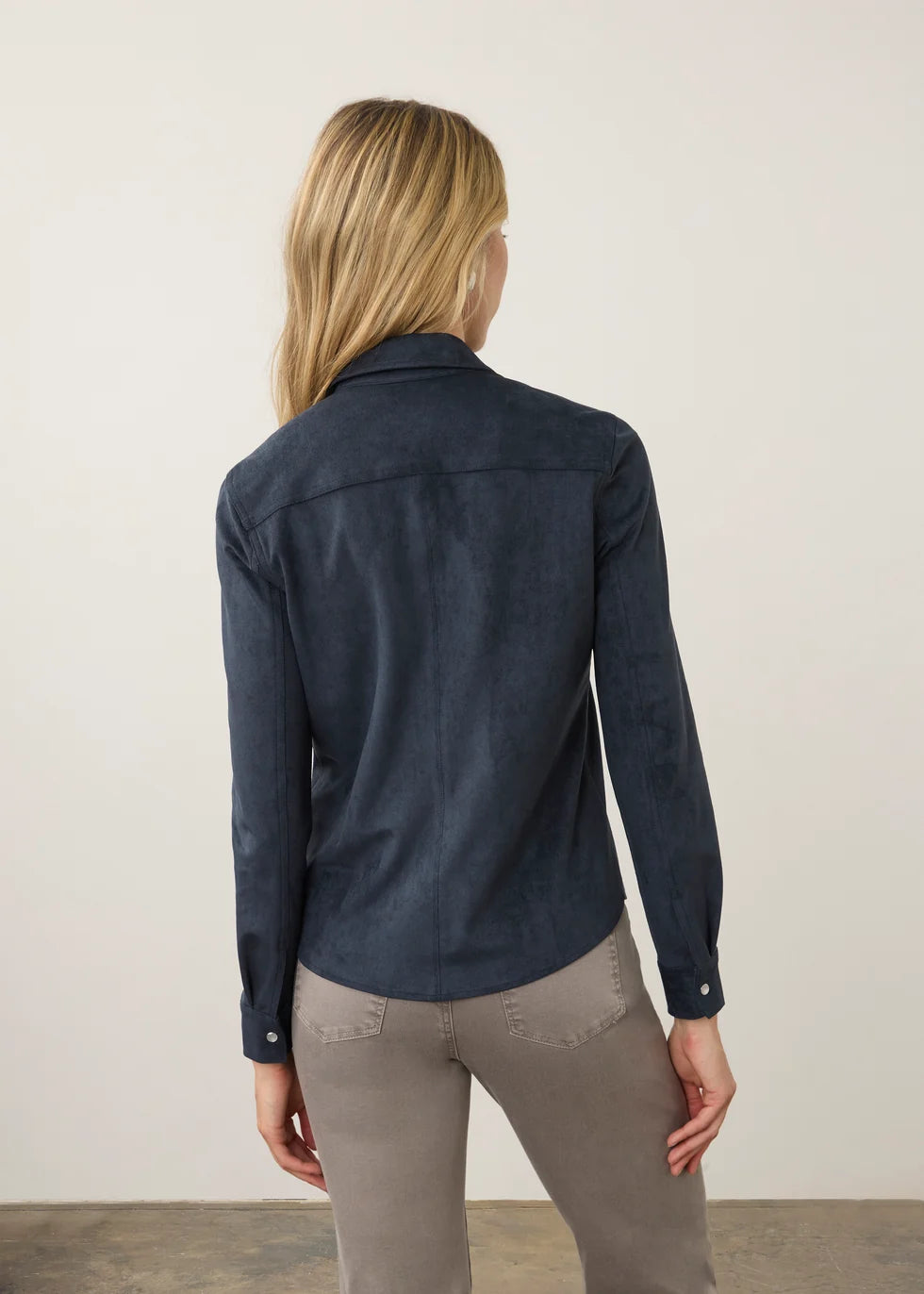 FDJ Faux Suede Button-Up Shirt