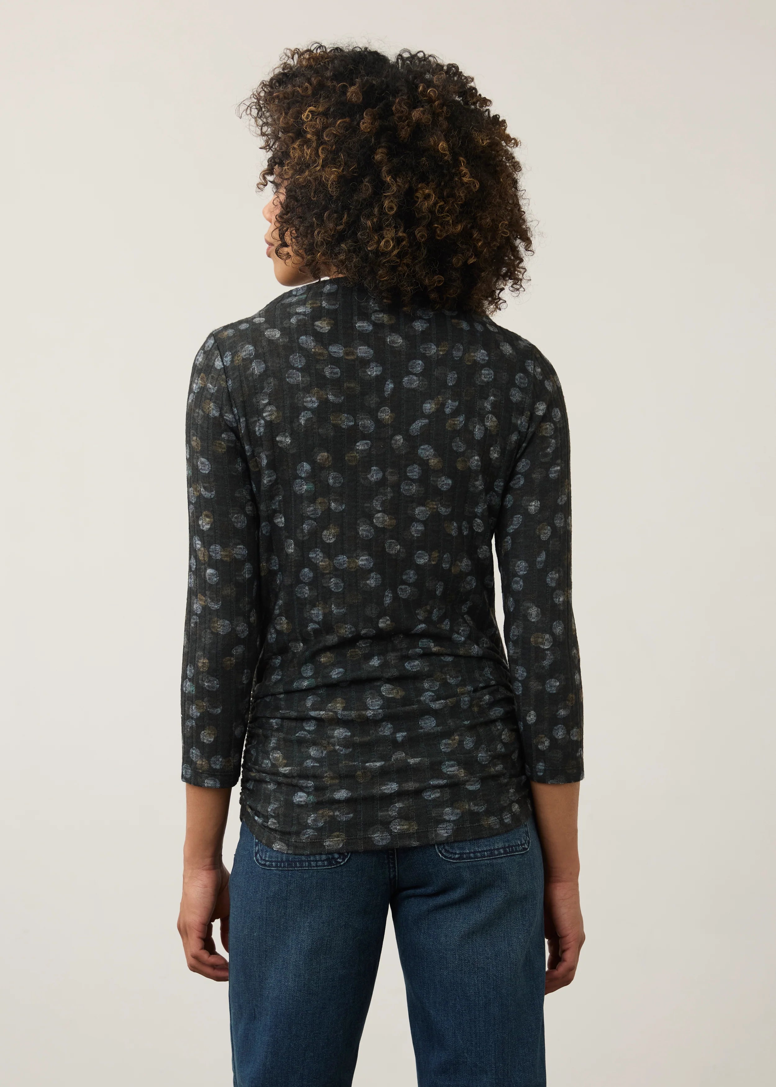FDJ Printed Mock Neck Top -- Dapple Dots