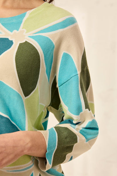 Soft Yarn Three-Quarter Sleeve Crewneck Sweater by Tribal