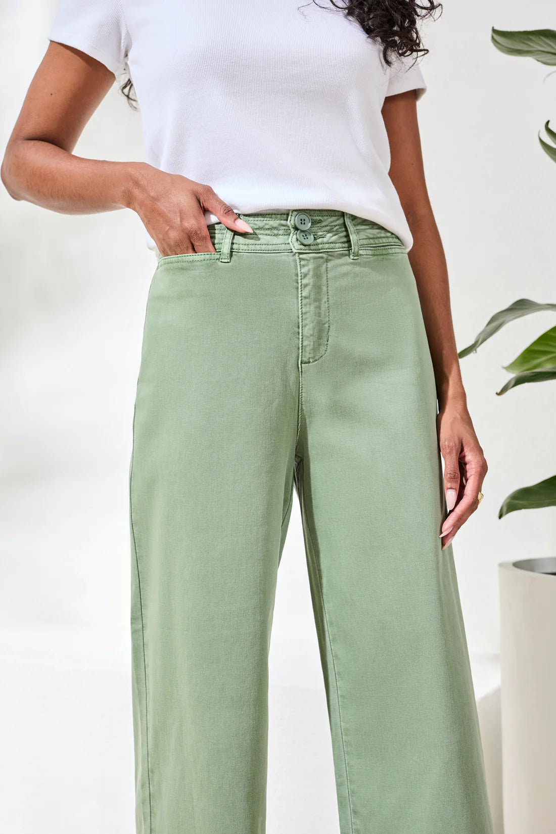 Comfort Stretch High Rise Wide Leg Pant by Tribal