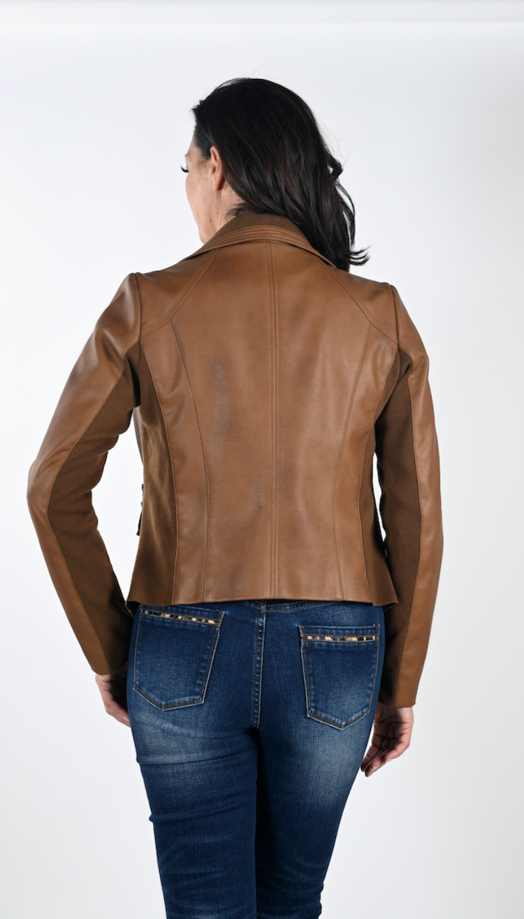 Faux Leather Moto Jacket by Frank Lyman