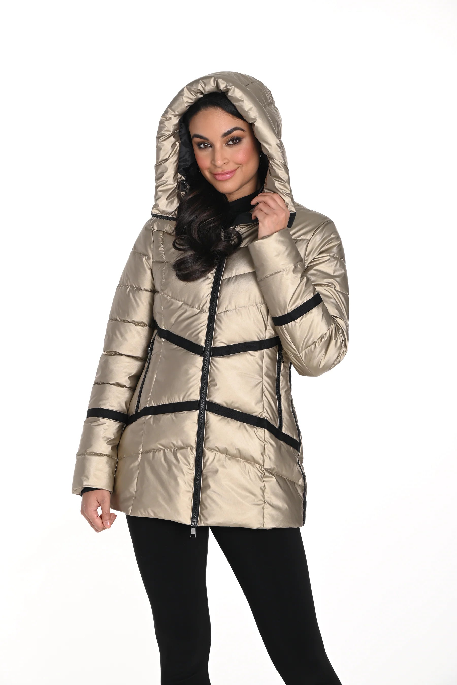 Metallic Gold Puffer Jacket by Frank Lyman