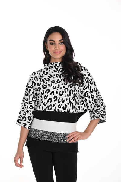 Animal Print Knit Sweater by Frank Lyman