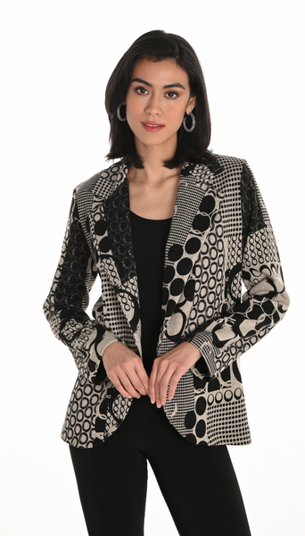 Circular Patterned Knit Blazer by Frank Lyman
