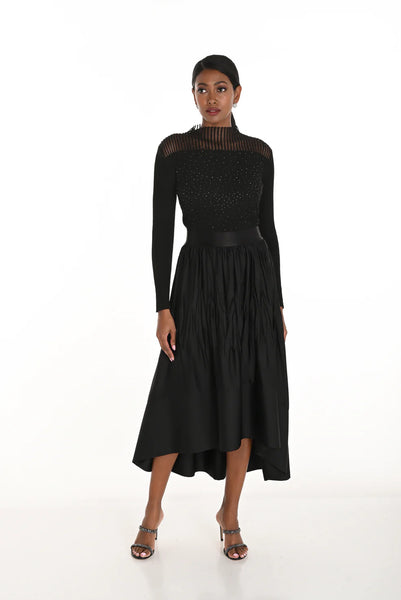 High-Low Crinkle Skirt by Frank Lyman