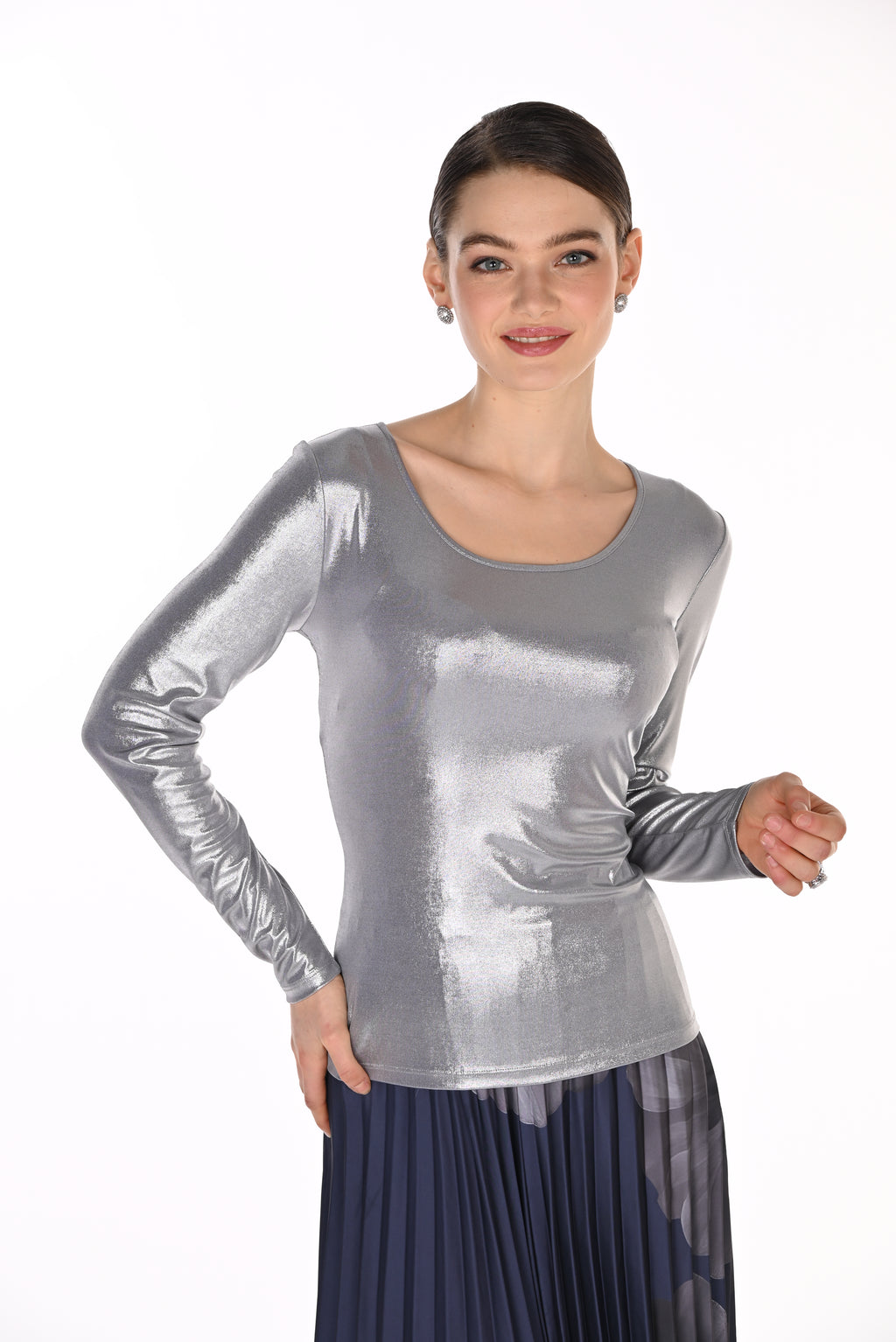 Silver Knit Top by Frank Lyman